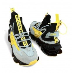 33Y Αθλητικό μποτάκι γκρι κίτρινο 