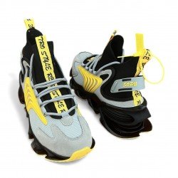 33Y Αθλητικό μποτάκι γκρι κίτρινο 