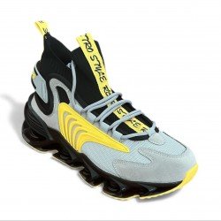 33Y Αθλητικό μποτάκι γκρι κίτρινο 