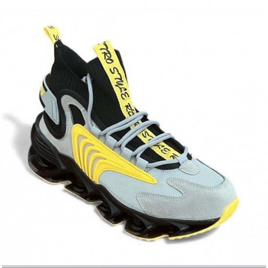 33Y Αθλητικό μποτάκι γκρι κίτρινο 