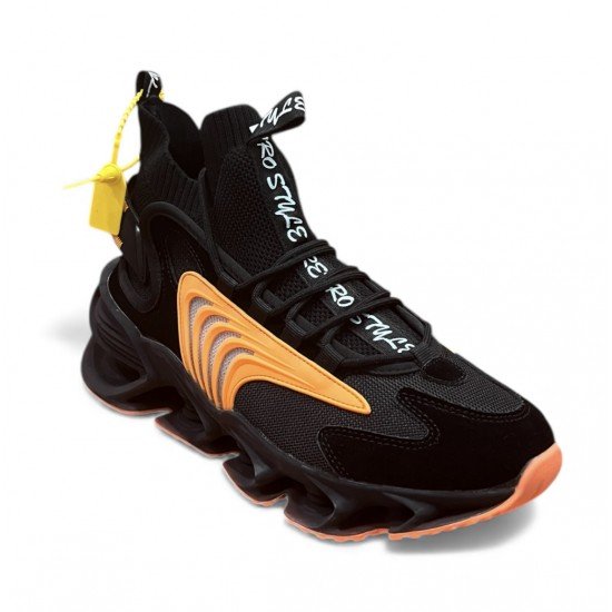 33Y Αθλητικό μποτάκι μαύρο πορτοκαλί